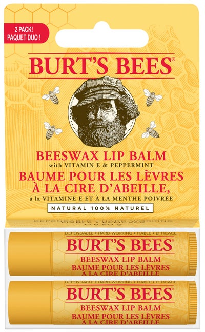 Burt's Bees Beeswax Lip Balm with Vitamin E & Peppermint Oil, 3 Count